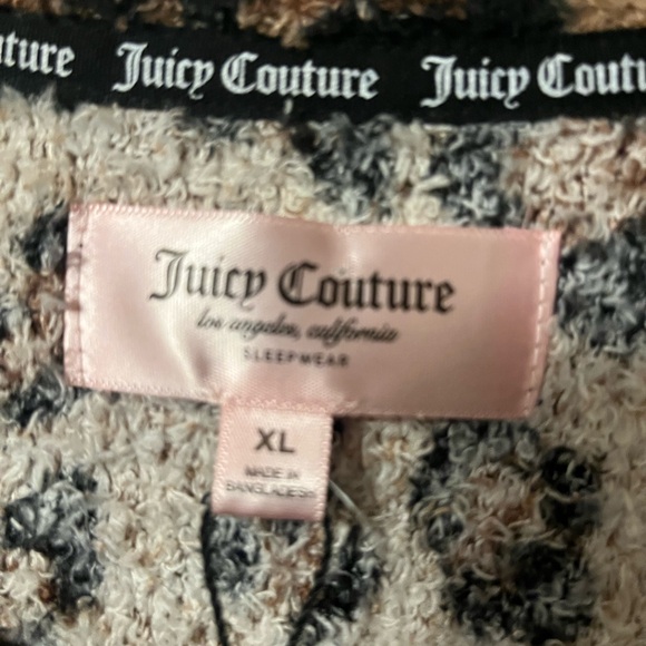 Juicy Couture Leopard Print Fuzzy Lounge Set Long sleeve top & Pants Pajama XL - Picture 9 of 10